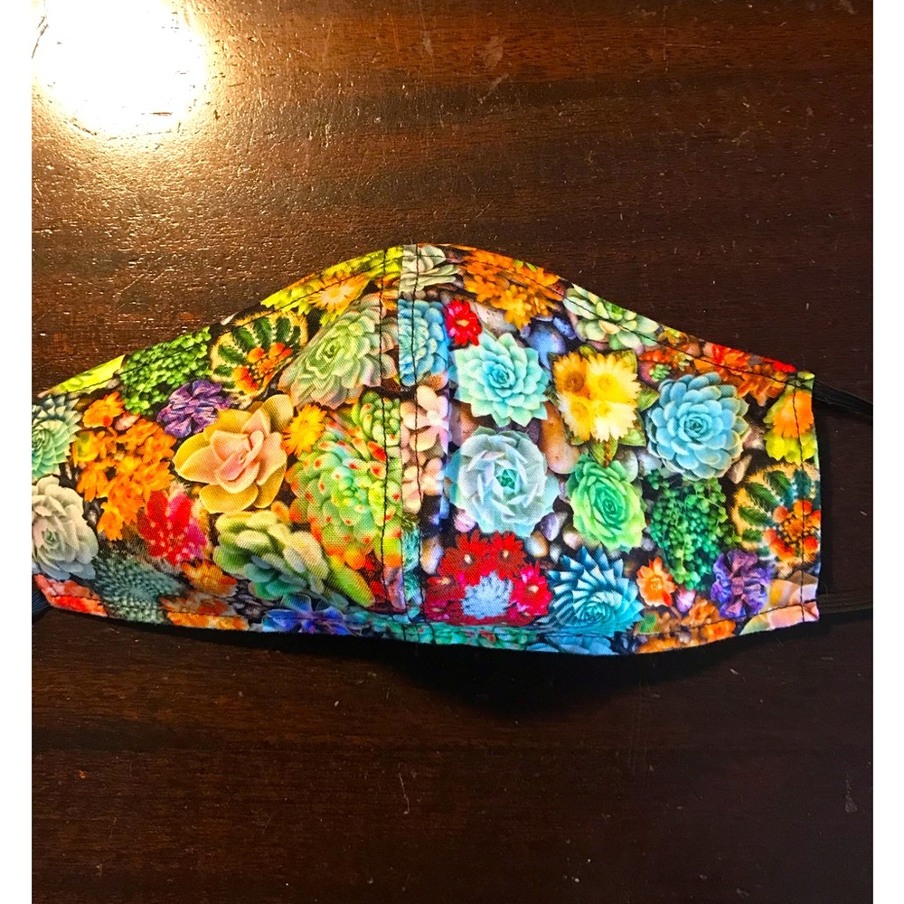 Brittany Allen cactus/succulent motif design face mask. Double layer. Worn once!